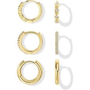 Gold Hoop Earrings Women Dangle Dainty Hypoallergenic Pearl Drop Gift